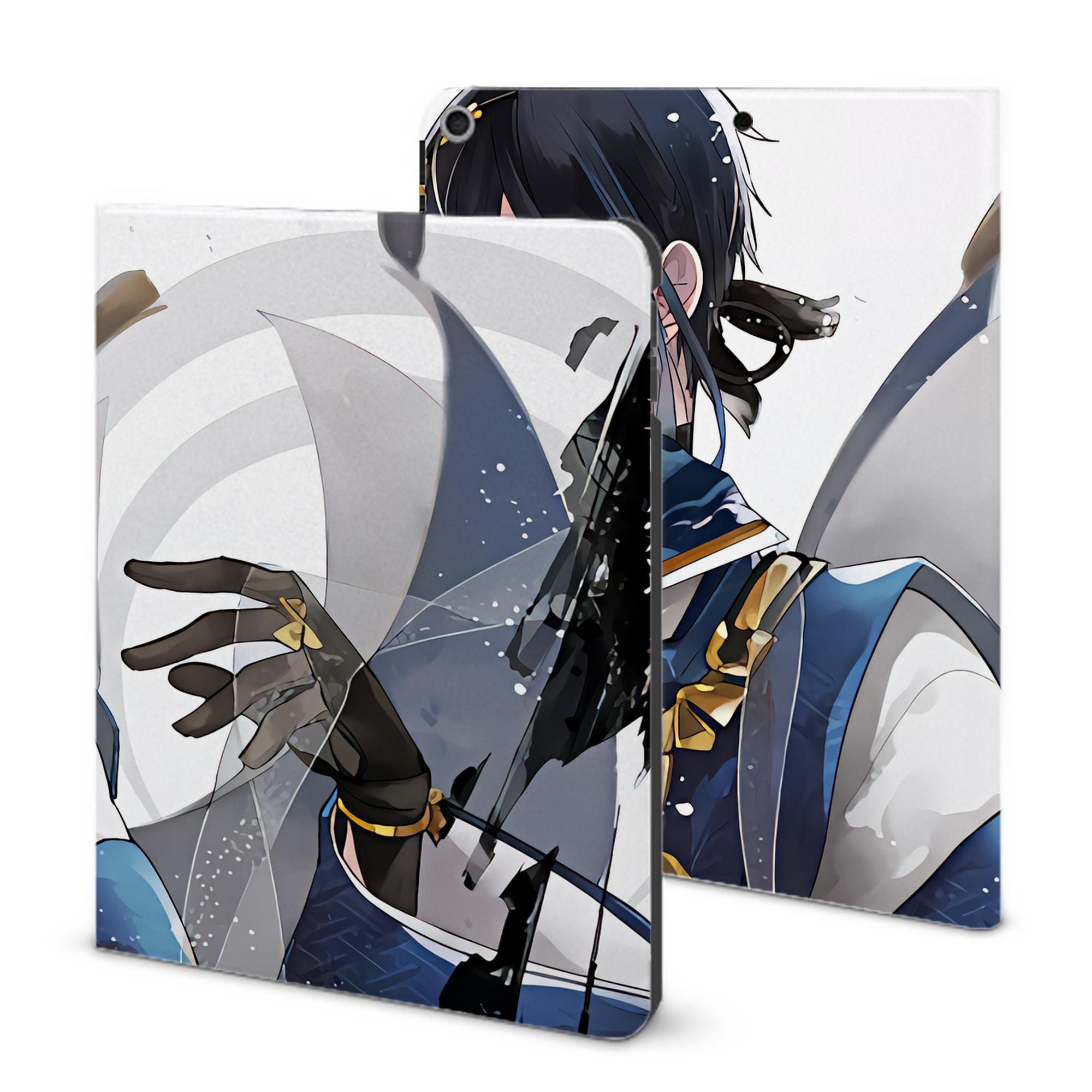 （画像用） 刀剣乱舞 Touken Ranbu IPad ケース ブック型 PUレザー TPU 耐衝撃 軽量 薄型 ペン収納なし 全面保護 IPad 各モデル対応